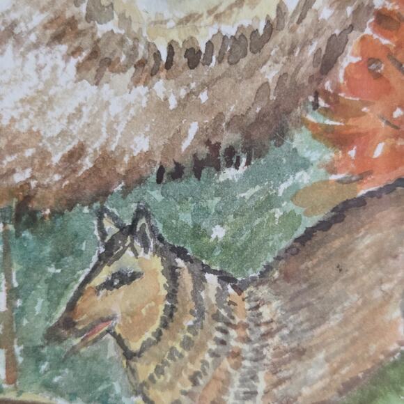 Sister Bernella Decker OOAK Watercolor Painting Wolfpack Dream Catcher Wolves - Picture 11 of 12